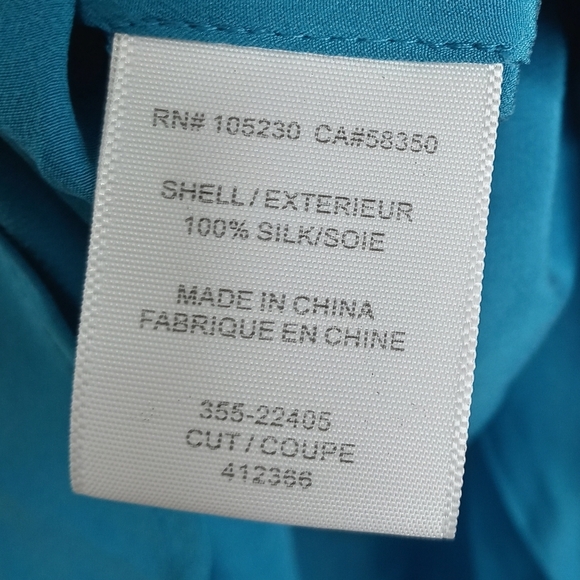 Joie 100% Silk Blue V-Neck Blouse - Picture 9 of 12